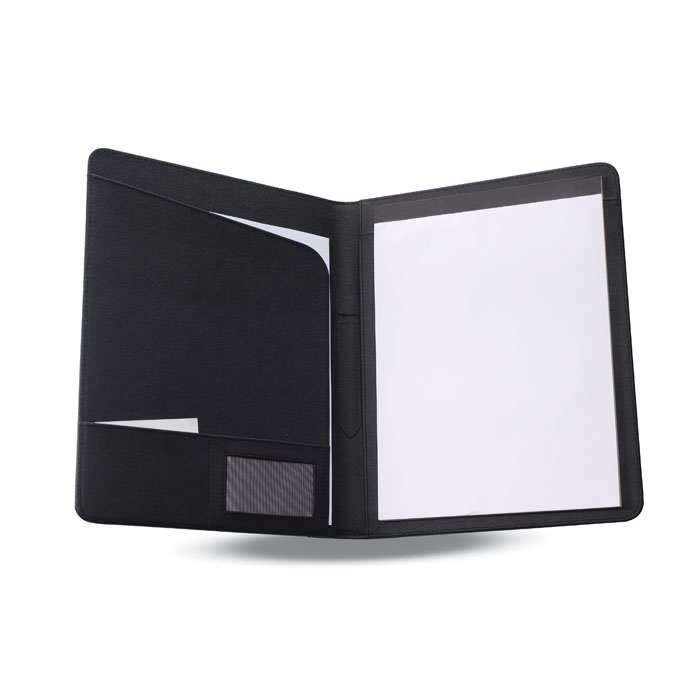 A4 leather portfolio with metal logo plate-MO7163