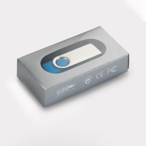 Swivel USB flash drive blue with box